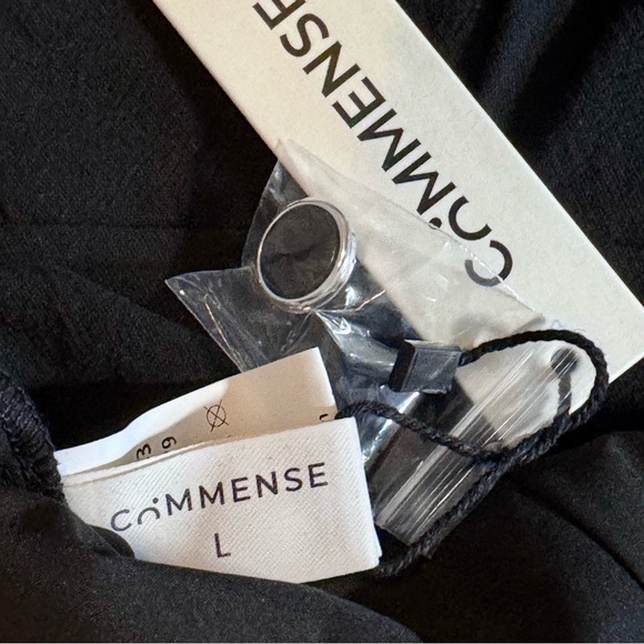 NWT Commense Black Cotton Button Detail Vest Top With Pockets Shorts Set Size L - Picture 8 of 8